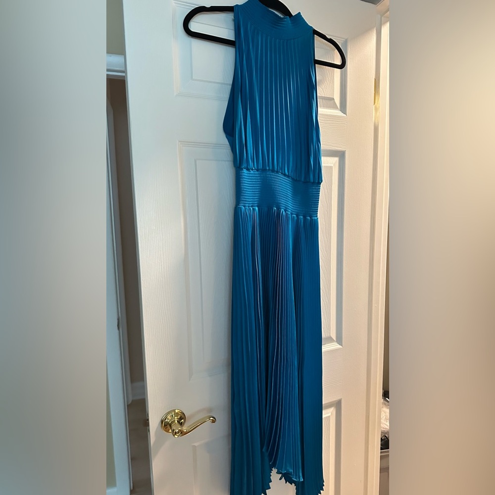 ALC Blue Asymmetrical Halter Sundress for Weddings